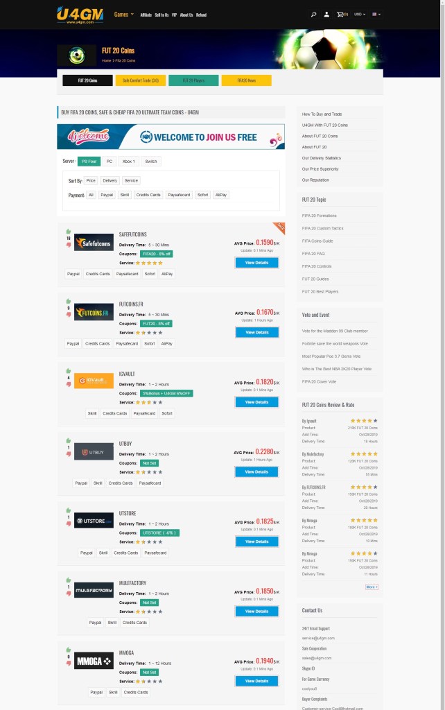 Fifa 20 price comparison